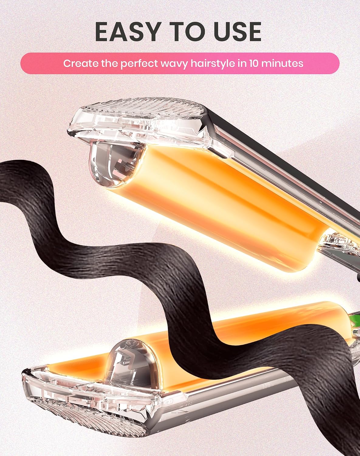 Thumbnail 6 de UKLISS Welleneisen Pro Mini Mermaid Hair Waver mit LCD-Anzeige (120–210 °C) – Reisegröße