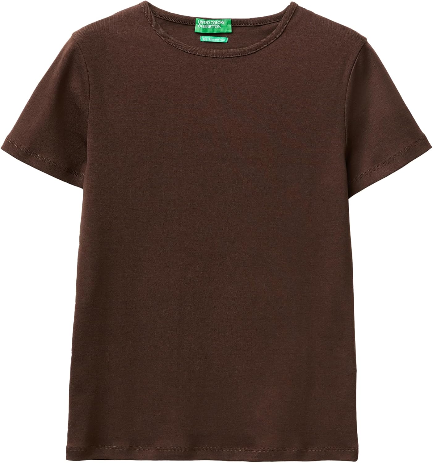 Detalle 2 de United Colors of Benetton T-Shirt Donna – T-Shirt in costina, slim fit, girocollo e maniche corte in 100% cotone