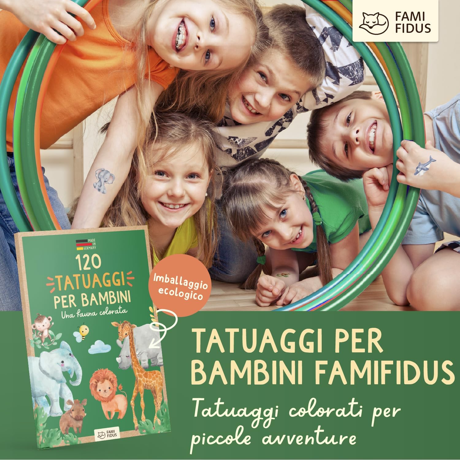 Thumbnail 6 de Famifidus 120 tatuaggi per bambini: trasferelli temporanei skin-friendly per feste e compleanni