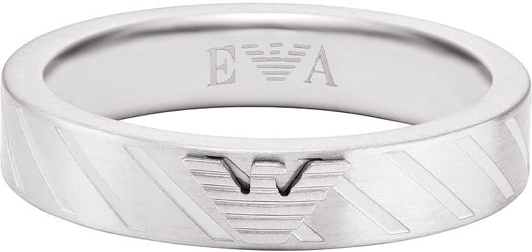 Thumbnail 1 de Emporio Armani bague pour homme en acier inoxydable finition brossée (argent)