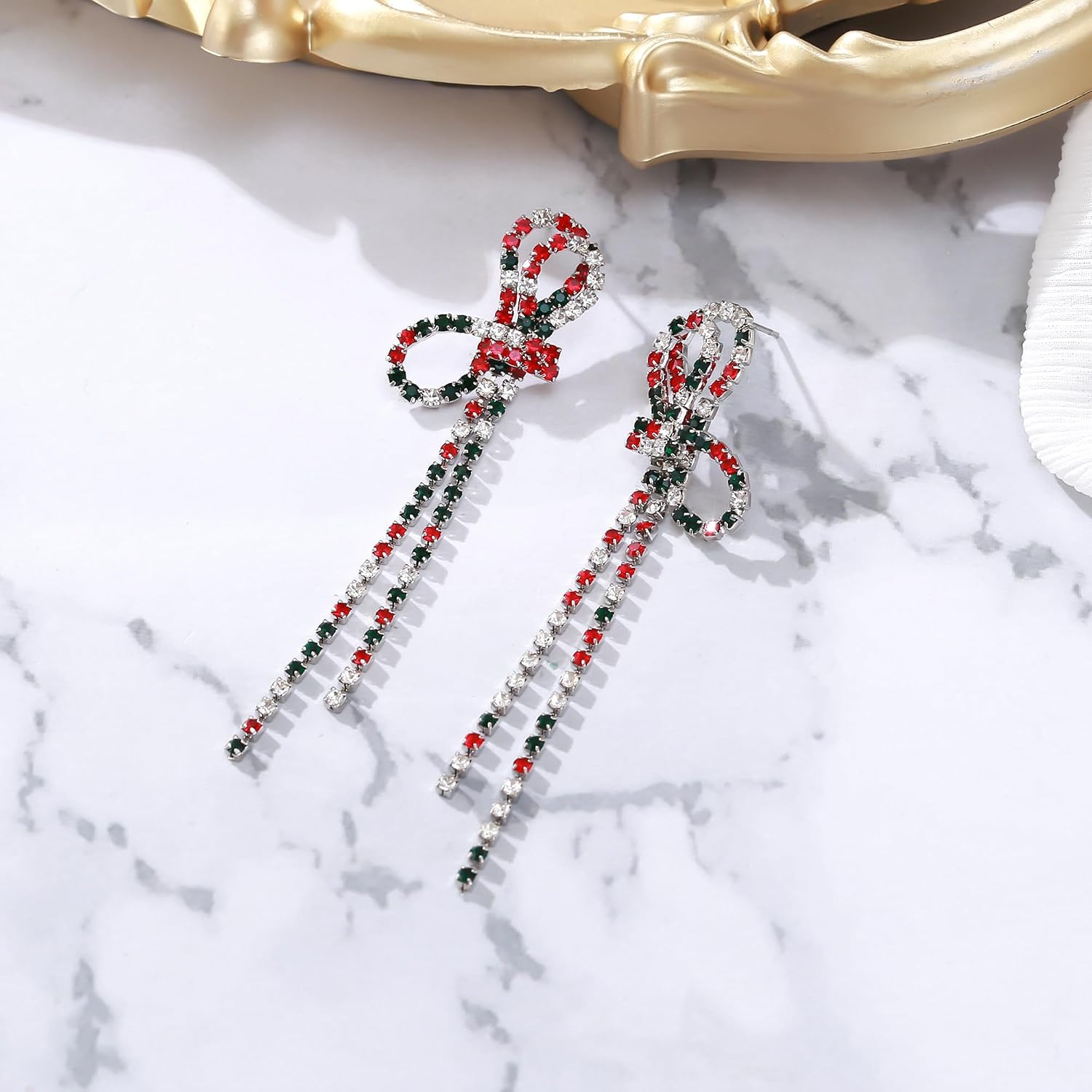 Detalle 2 de Clearine Fashion Tassel Bow Earrings 3.2in