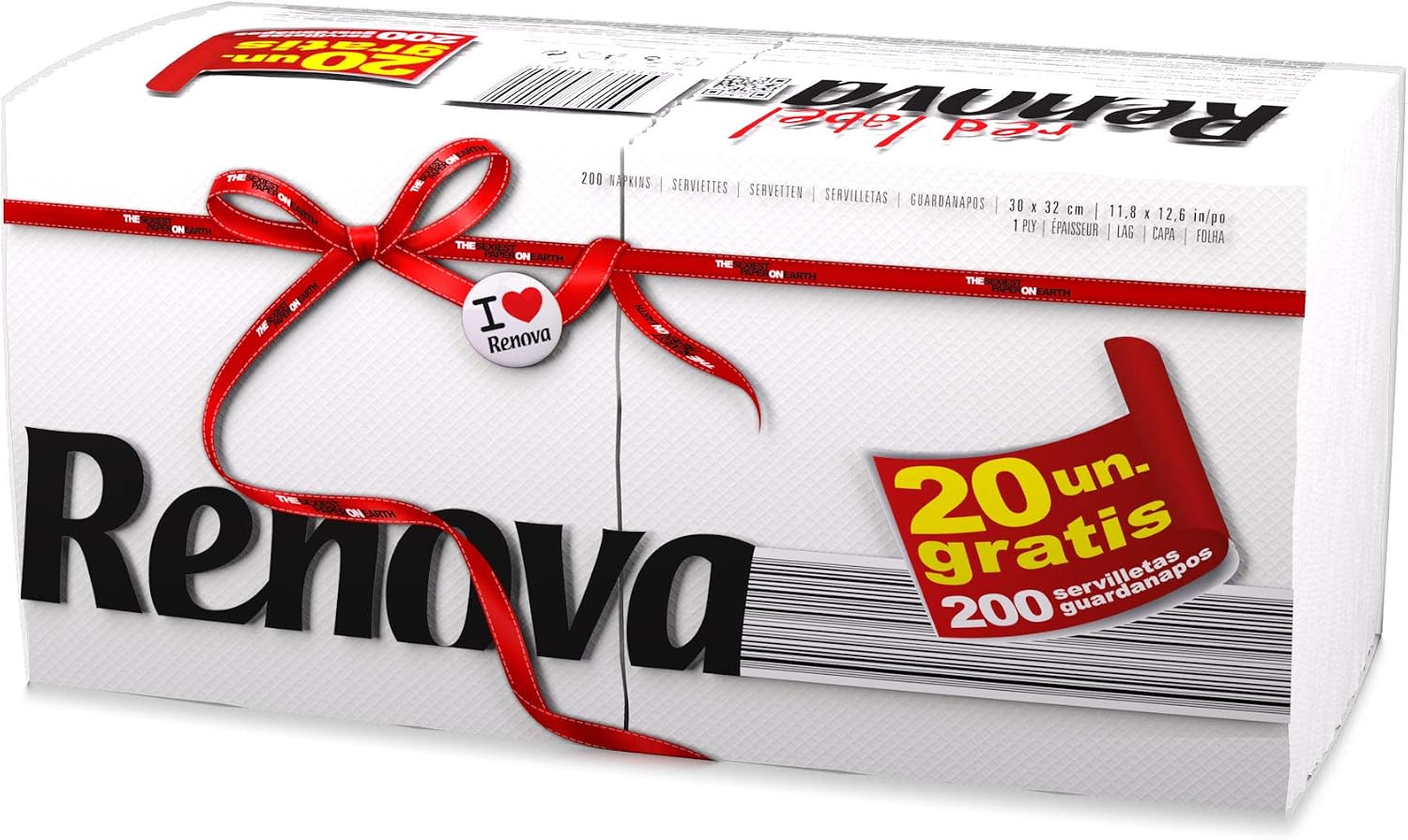 Detalle de Renova 200076747 Red Label – serwetki papierowe, białe, 1-warstwowe, 200 szt.
