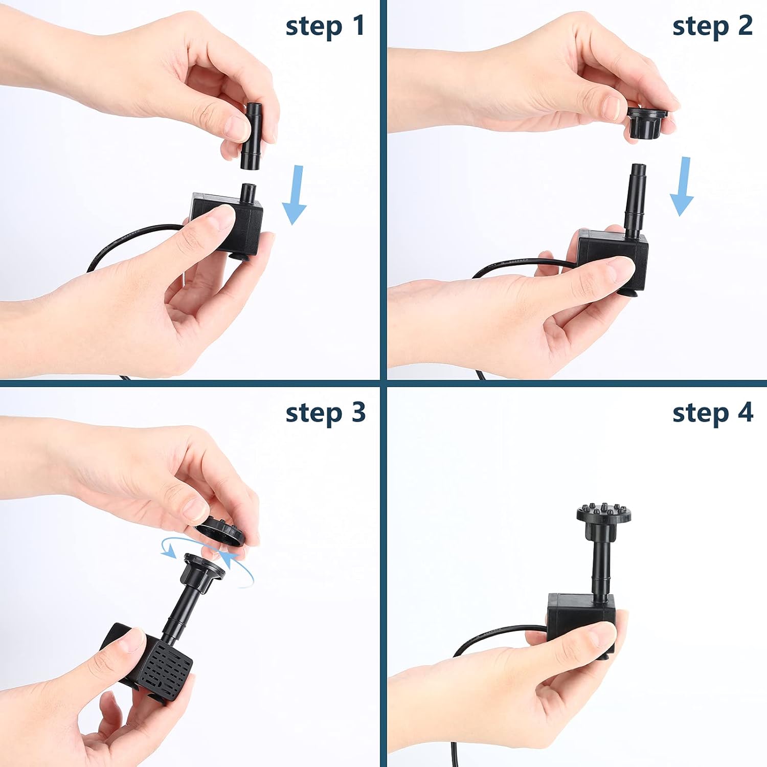 Thumbnail 5 de AISITIN Solar Fountain Pump (2.5W) with 6 Nozzles & Transparent Hose