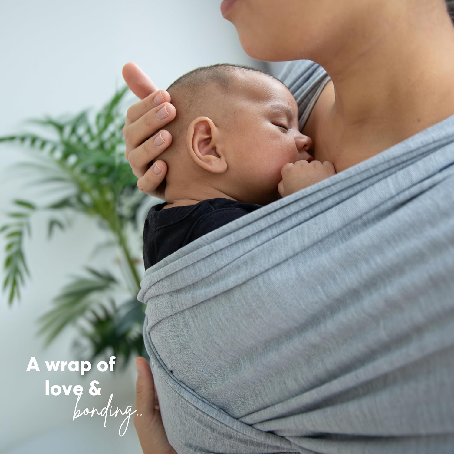 Thumbnail 6 de ELDOMA Baby Wrap Carrier (Classic Grey) – Lightweight, breathable hands-free baby sling