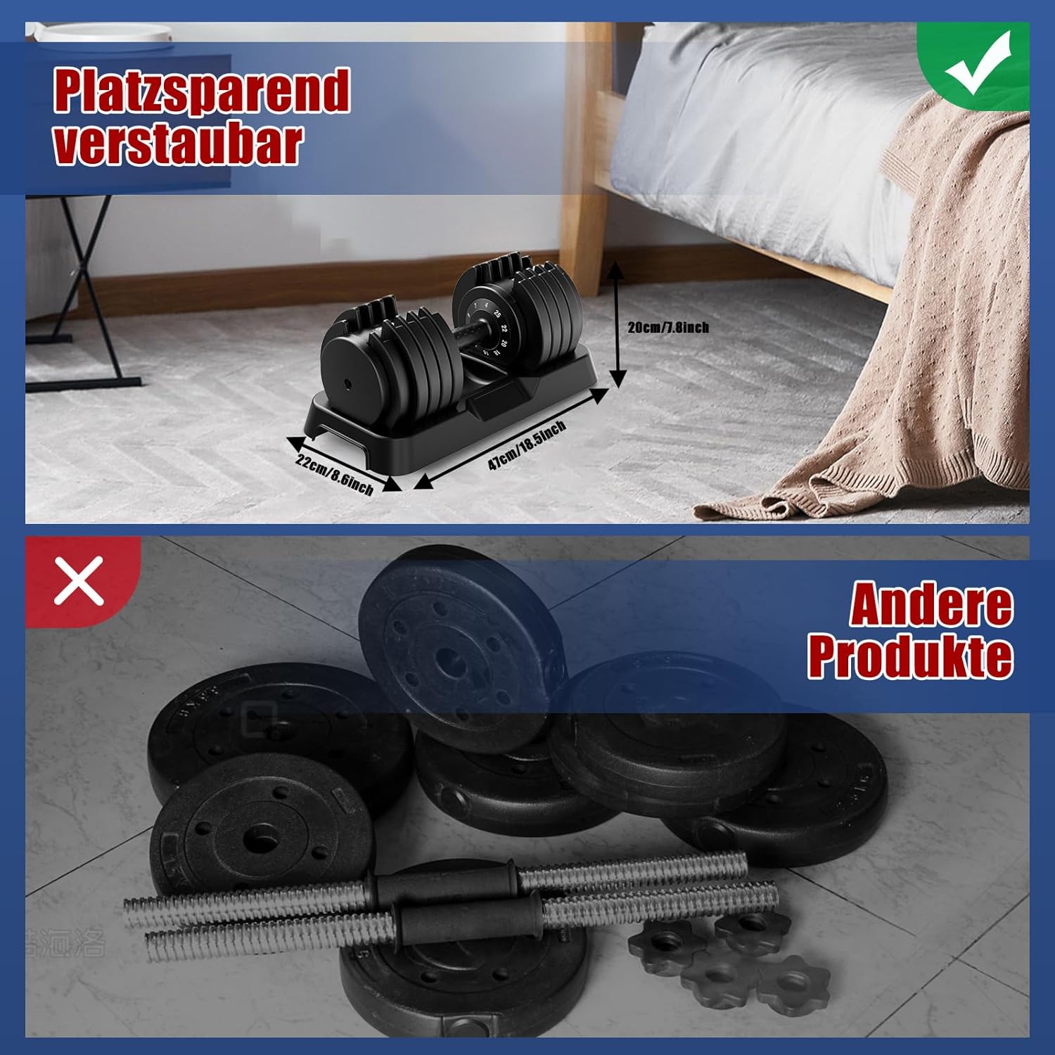 Thumbnail 3 de DH FitLife haltères réglables 10 niveaux, 2,5 à 12 kg (ou 4 à 25 kg)