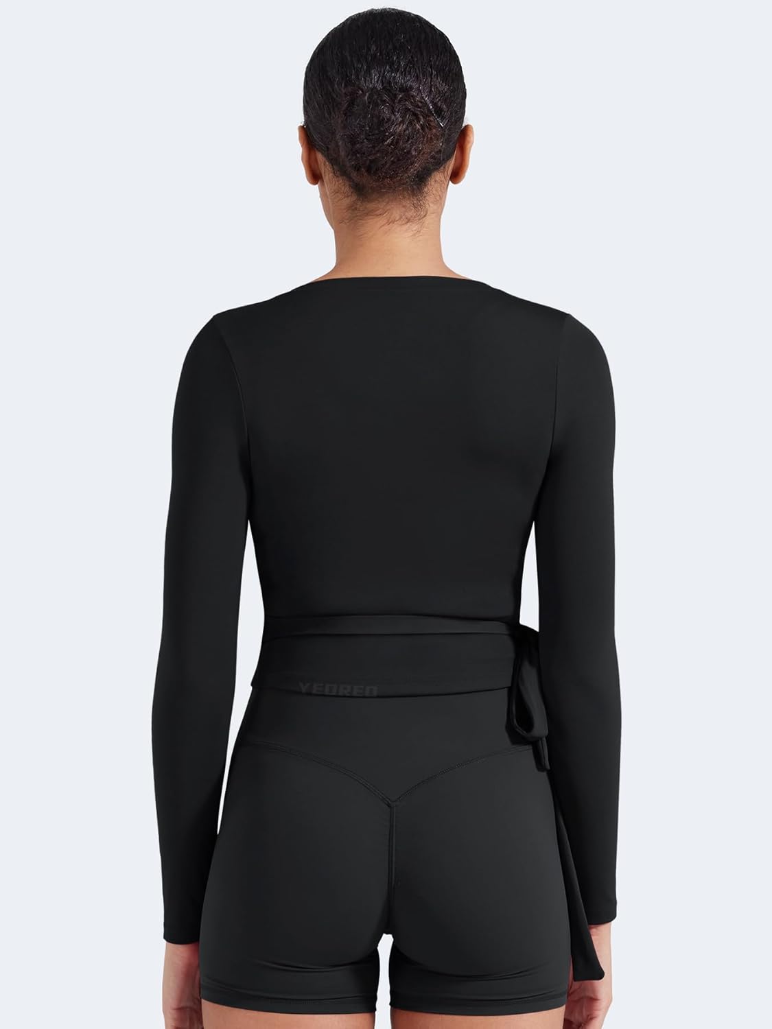 Thumbnail 4 de YEOREO Women’s Pilates Wrap Top with Tie V-Neck (Long Sleeve)