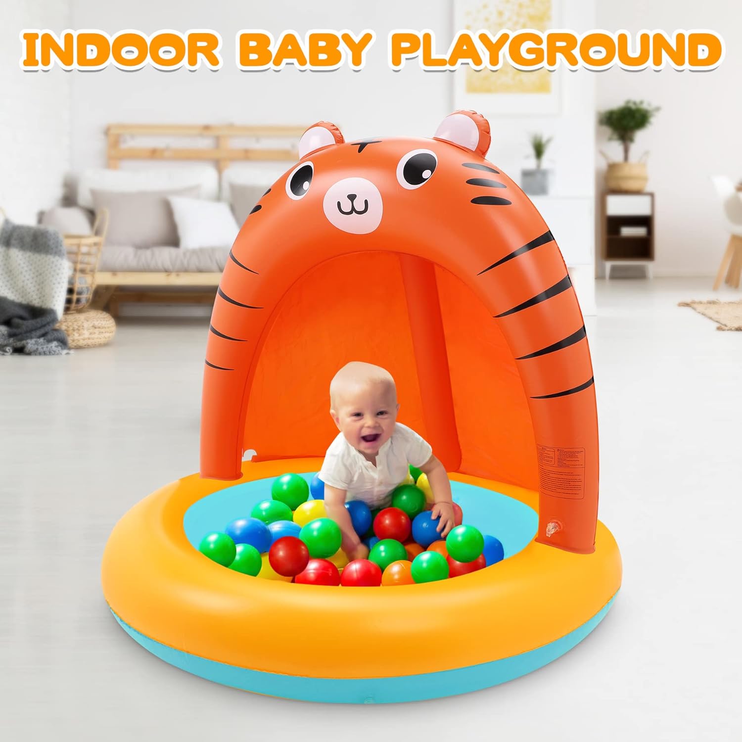 Thumbnail 6 de COOLJOYA Planschbecken Wasserspielzeug für Kinder – 110 × 84 × 26 cm mit Tiger-Design