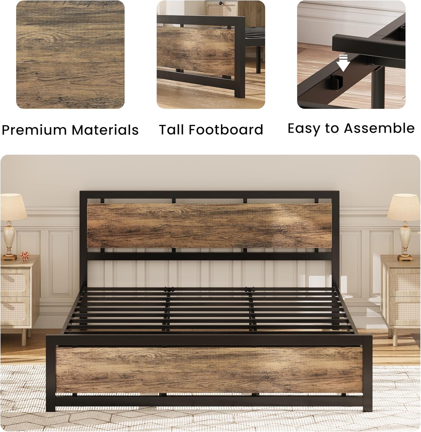 Detalle 2 de LIKIMIO California King Bed Frame