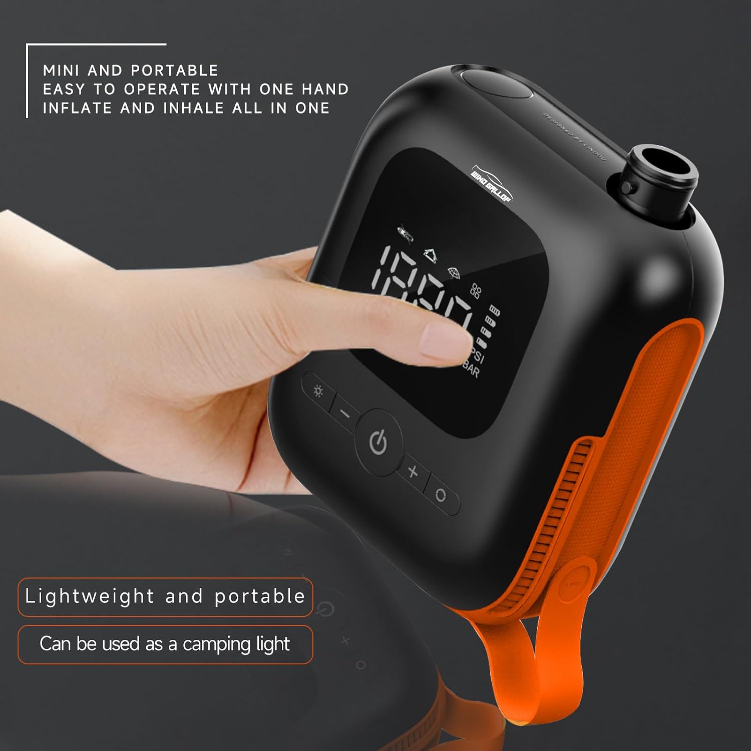Detalle 2 de WindGallop Digital Tyre Inflator 300 L/min ⛽️🚗🛞
