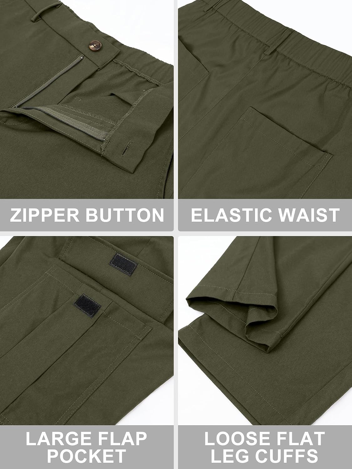 Thumbnail 4 de Comdecevis Mens Casual Cargo Pants: Baggy Straight-Leg Sweatpants with Large Flap Pockets