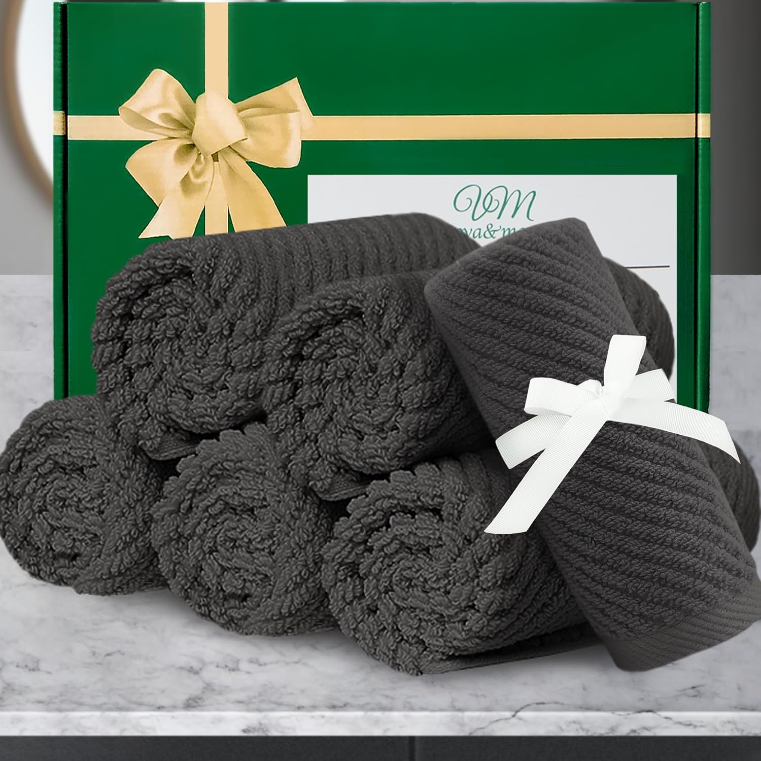 Thumbnail 4 de VOOVA & MOVAS Grey Washcloths 13x13