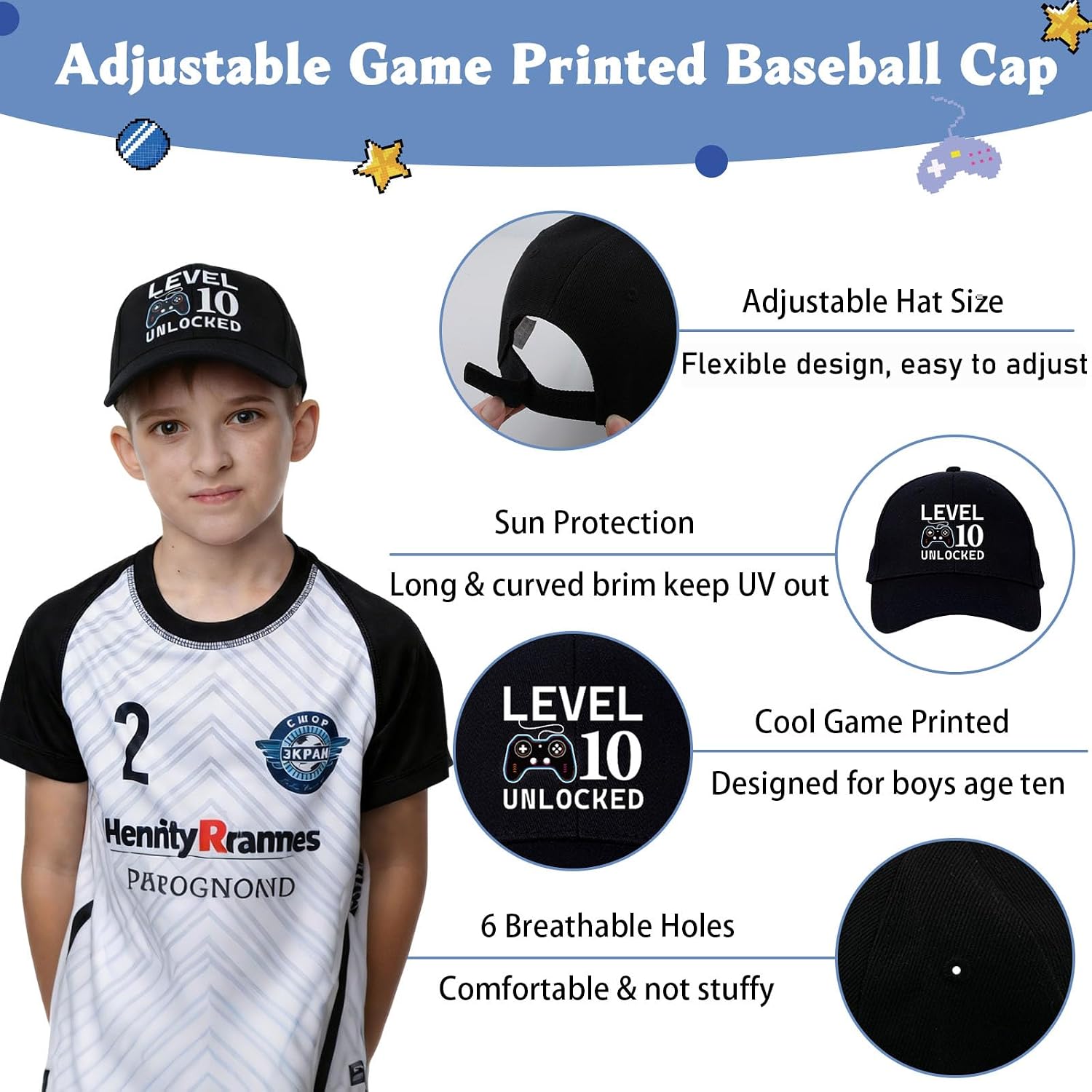 Detalle de 10 Year Old Gifts for Boys – Level 10 Unlocked Gamer Gift Set (10-piece)