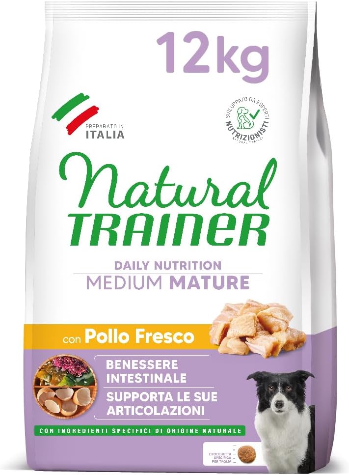 Natural Trainer Medium Maturity Cibo per Cani Mature con Pollo - 12 kg