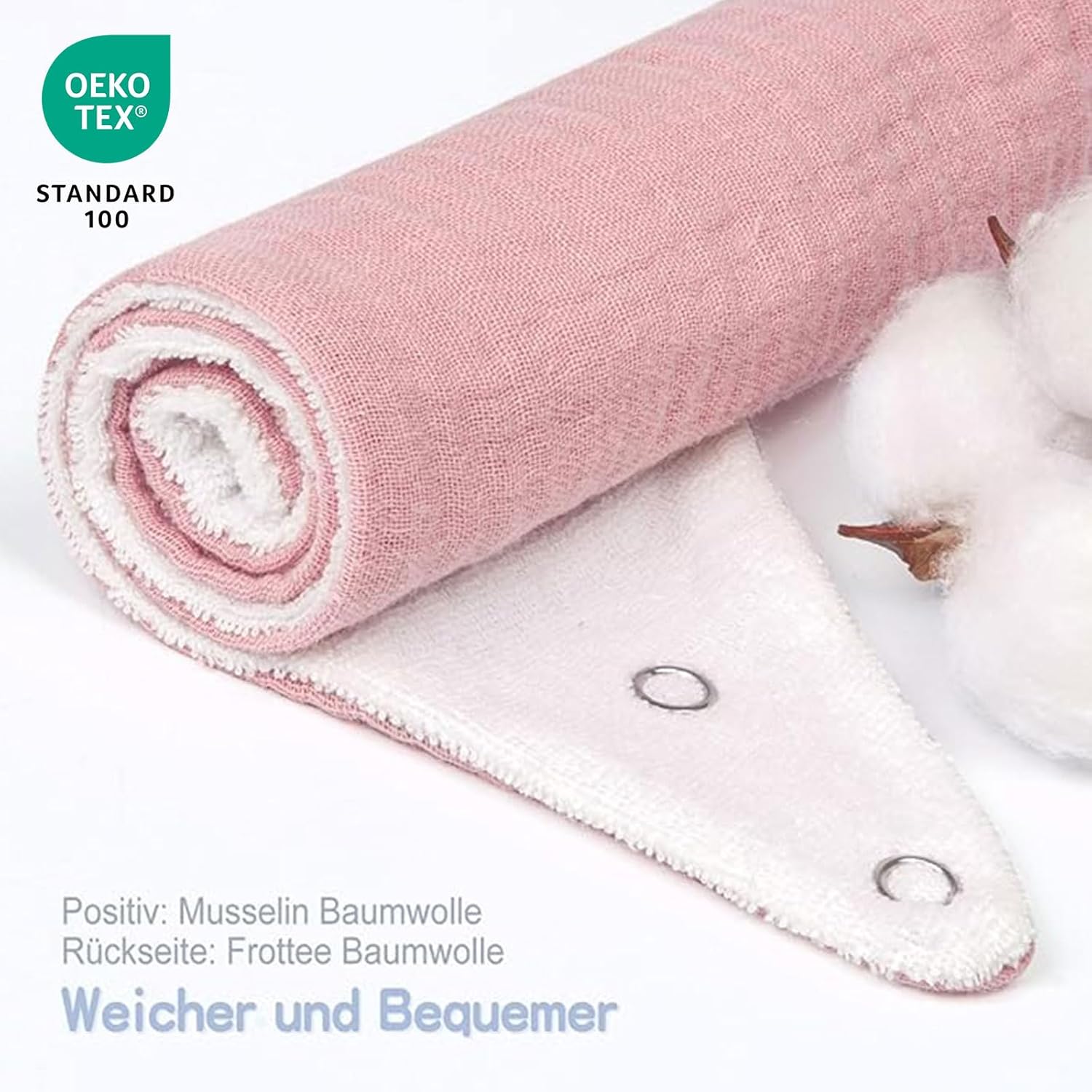 Thumbnail 2 de lulumoon Sabberlätzchen Baby Musselin Dreieckstuch – absorbent, wendbar und 3 Größen