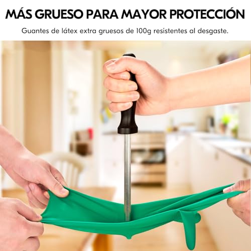 Detalle 2 de Gants Vgo 10 paires pour cuisine, épais, vert