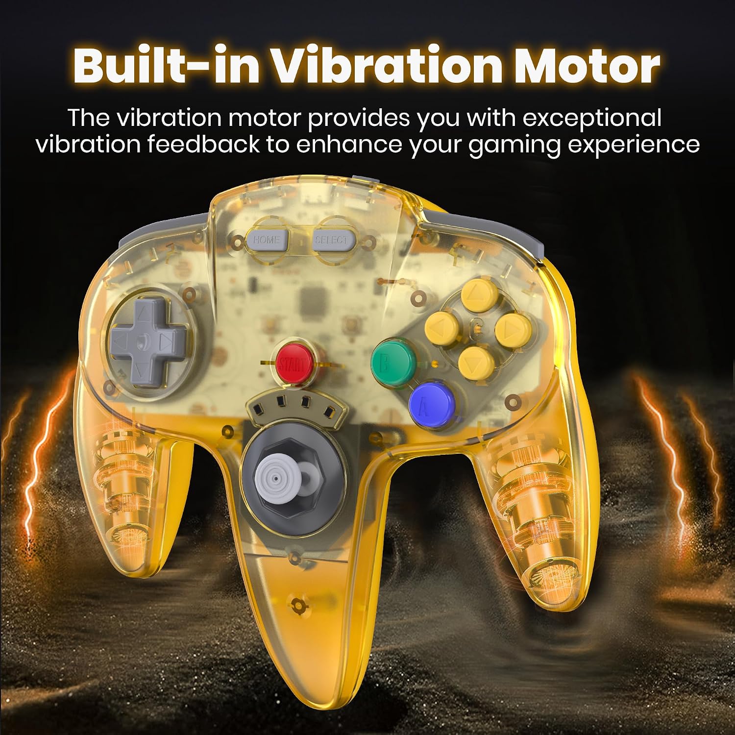 Detalle de miadore 2,4 GHz Wireless N64-Controller für Switch (N64/Switch Online/OLED/Lite) inkl. USB- & N64-Receiver – klar gelb