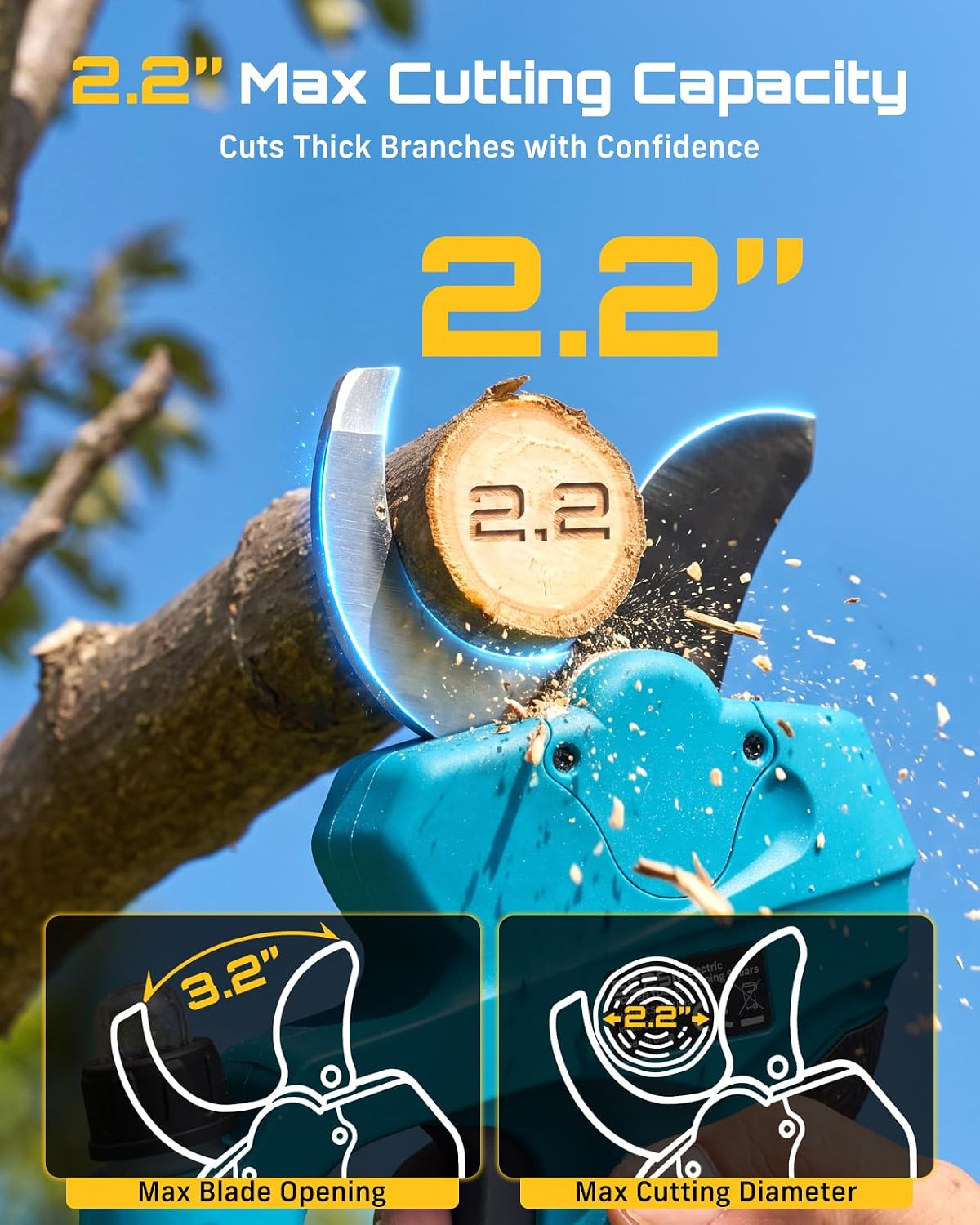 Detalle de SEESII Electric Pruning Shears, 2.2-inch Capacity