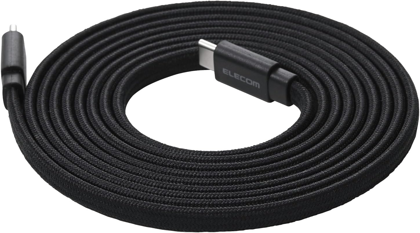 Detalle de エレコム MPA-CCECMGF20BK USB Type-Cケーブル まとまるマグネット・フラットナイロンメッシュ・最大60W