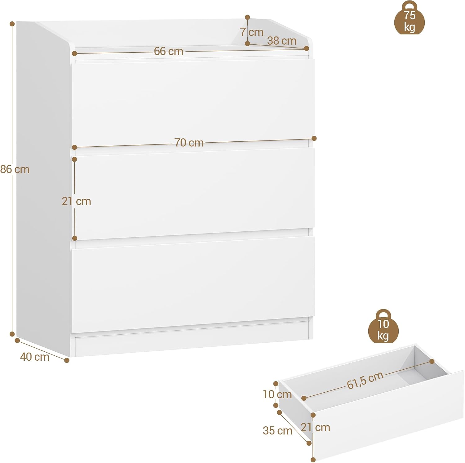 Thumbnail 2 de Hzuaneri Commode 138 cm, 6 Tiroirs — rangement élégant et pratique pour salon ou chambre