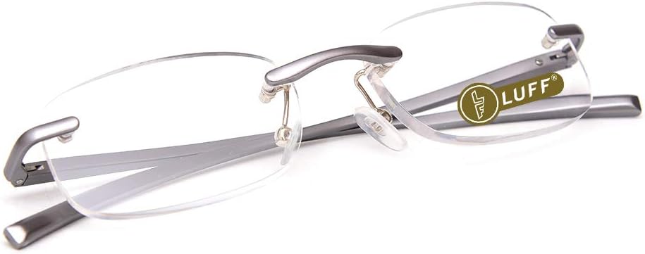 Detalle de LUFF Lunettes de lecture sans monture rétro métal à charnière ressort