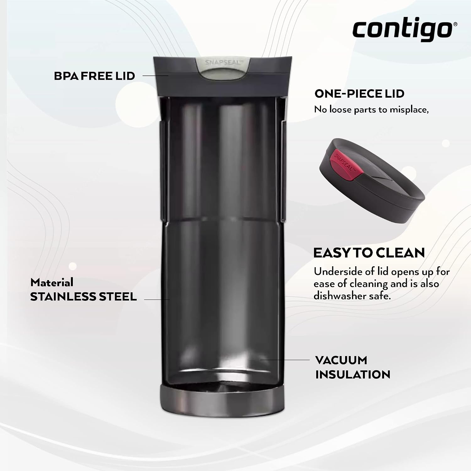 Detalle 2 de Contigo Byron SNAPSEAL 470 ml travel mug