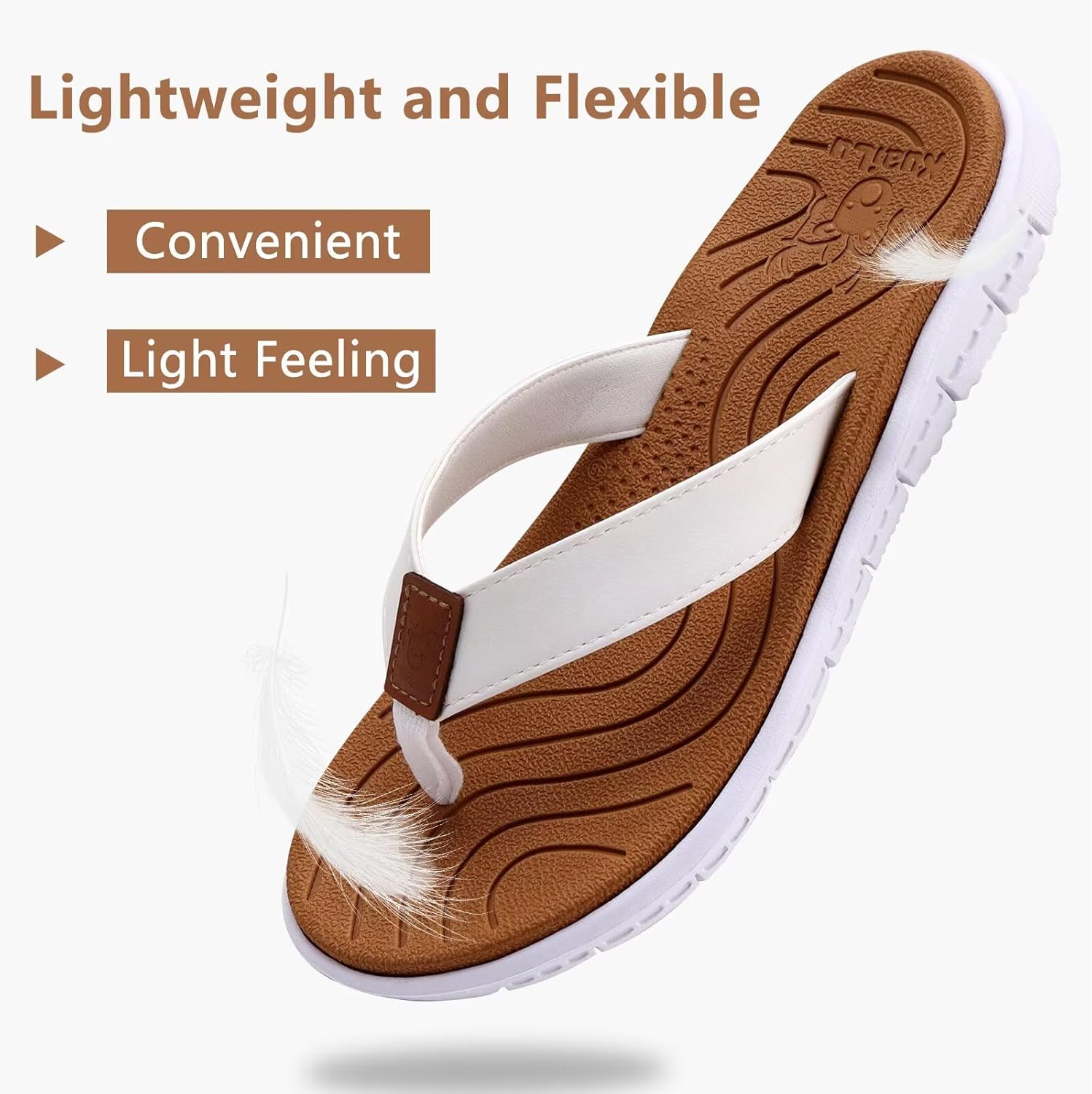 Thumbnail 3 de KuaiLu Damen Flip Flops – Weiches Leder & rutschfestes Sohlenkonzept für Urlaub, Strand & Alltag