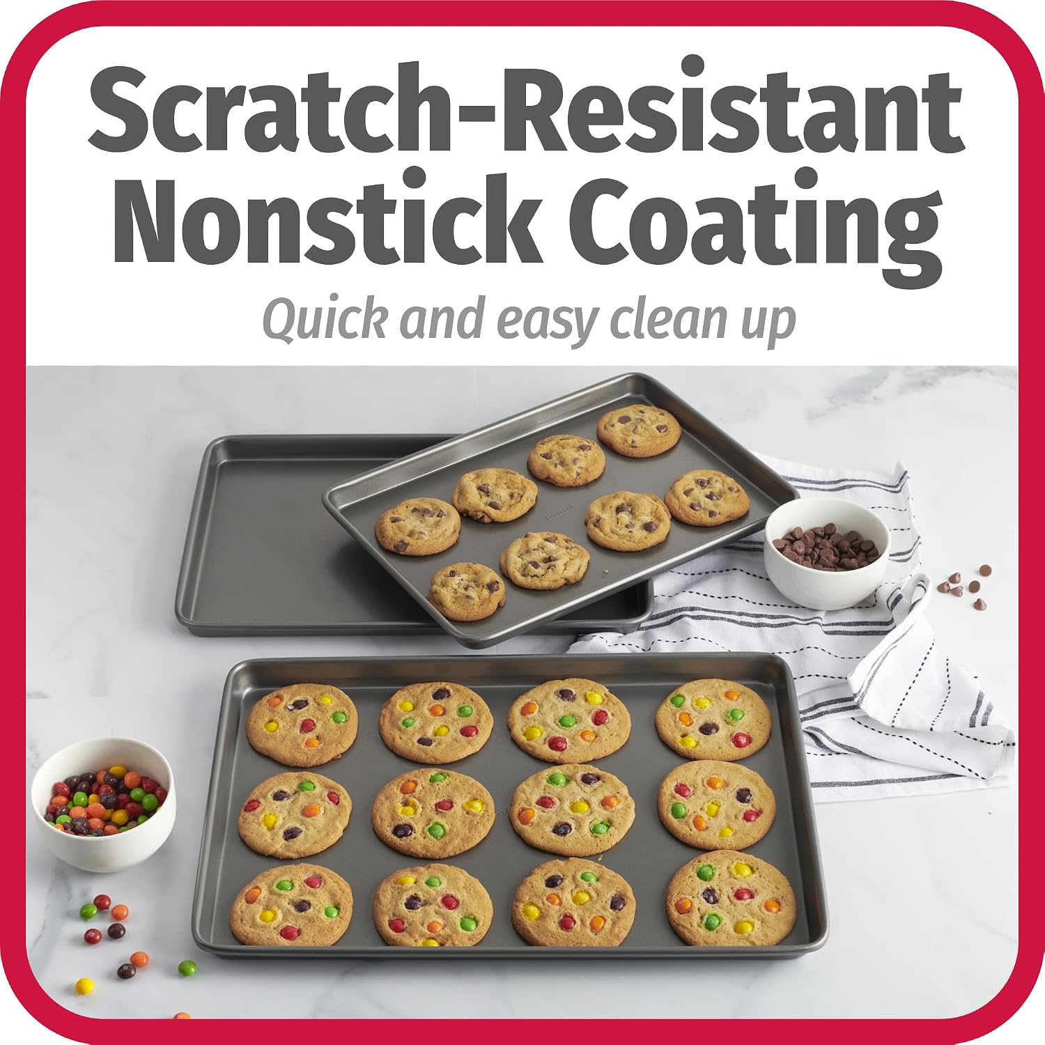 Thumbnail 3 de Good Cook Everyday Nonstick Baking Sheet Set 3-Pack