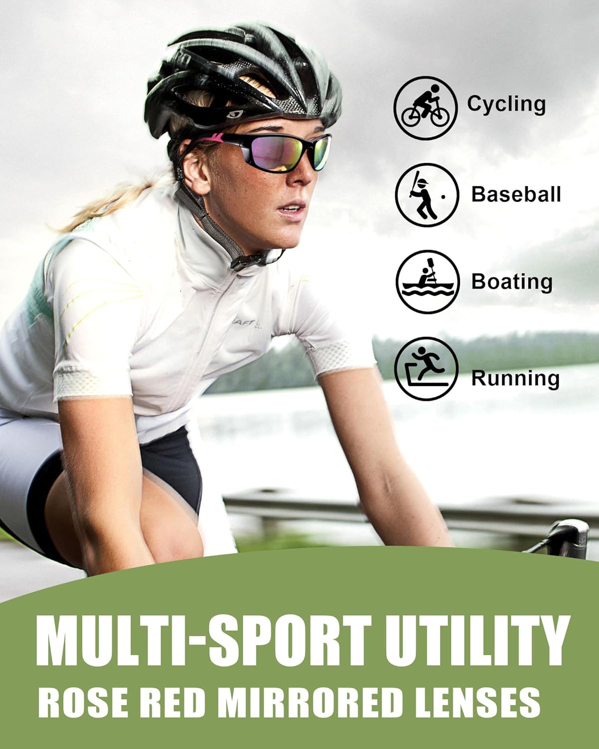 Detalle de Myiaur Women Sports Sunglasses M8140 – Lightweight wrap-around with UV400 and polarised lenses