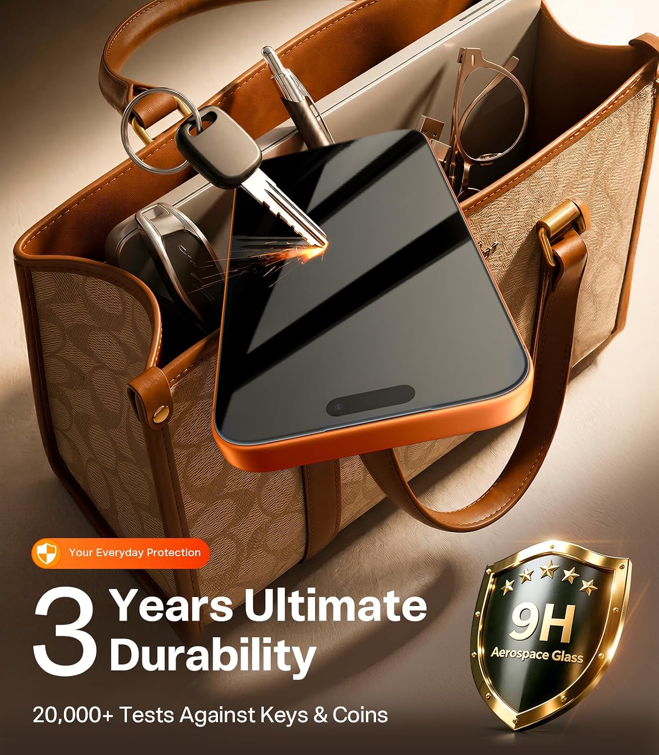 Thumbnail 4 de TORRAS Unbreakable 2-Pack Screen Protector for iPhone 17 Pro, 9H Glass