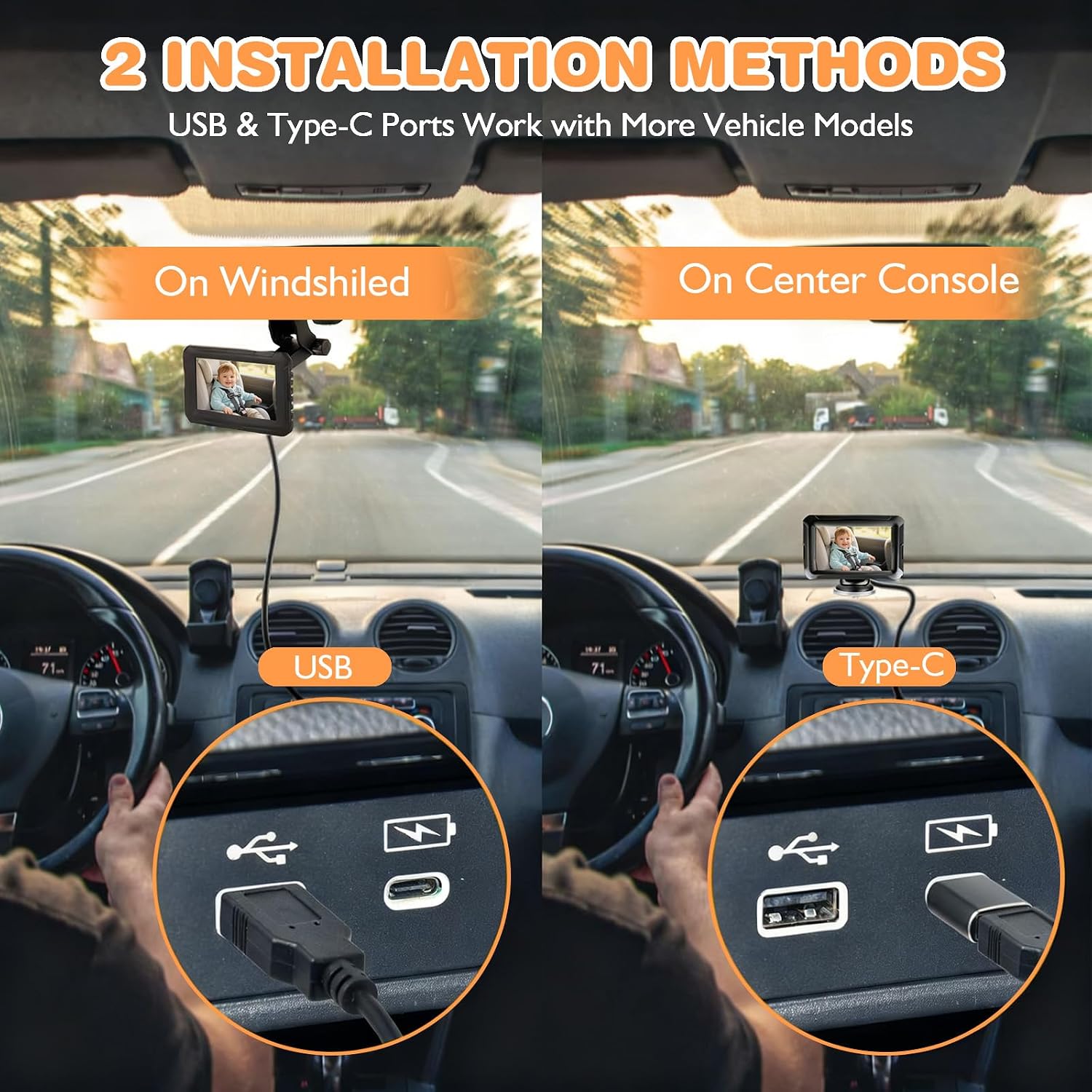 Thumbnail 5 de Zacro Baby Car Camera HD 1080P Car Mirror 4.3'' Display