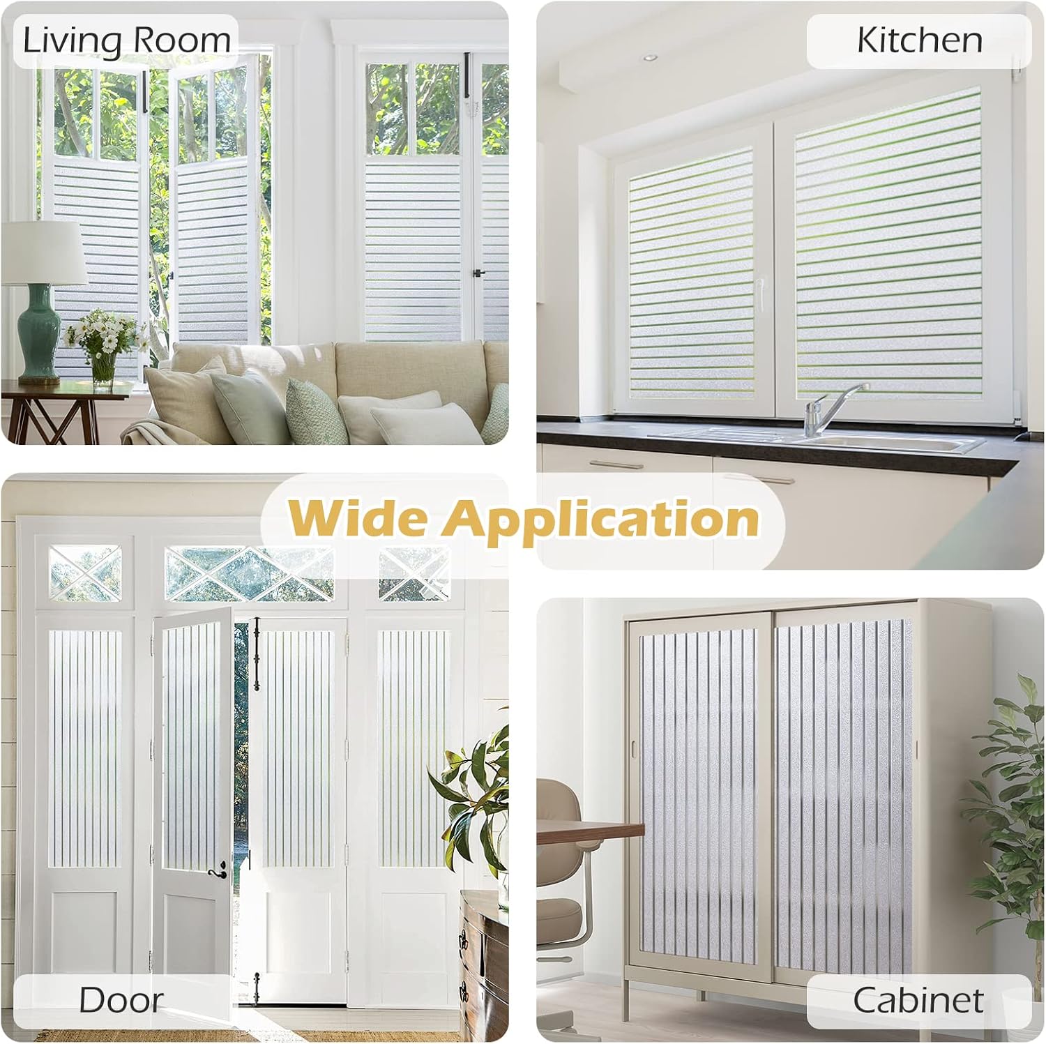 Thumbnail 6 de Rabbitgoo Window Film Privacy Film for Glass Windows (44.5 x 300 cm) – Frosted, No Glue, UV Protection