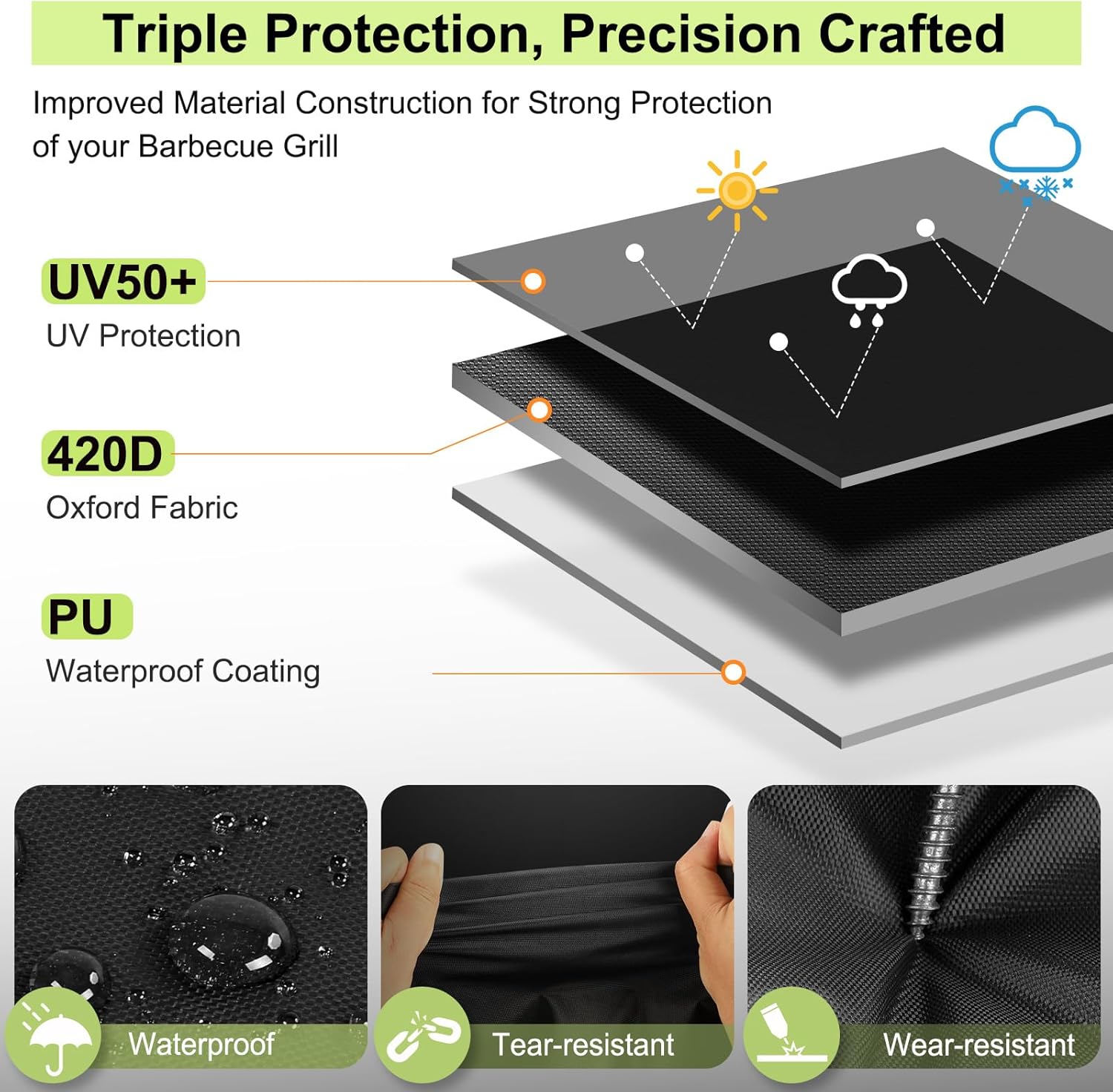 Thumbnail 2 de Ezilif 90x70x110cm Barbecue Cover: Waterproof, Windproof and UV‑Rugged
