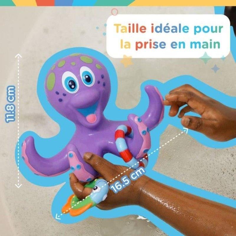 Thumbnail 1 de Juguete de baño flotante Nûby Pulpo Violeta con Anillas de Colores