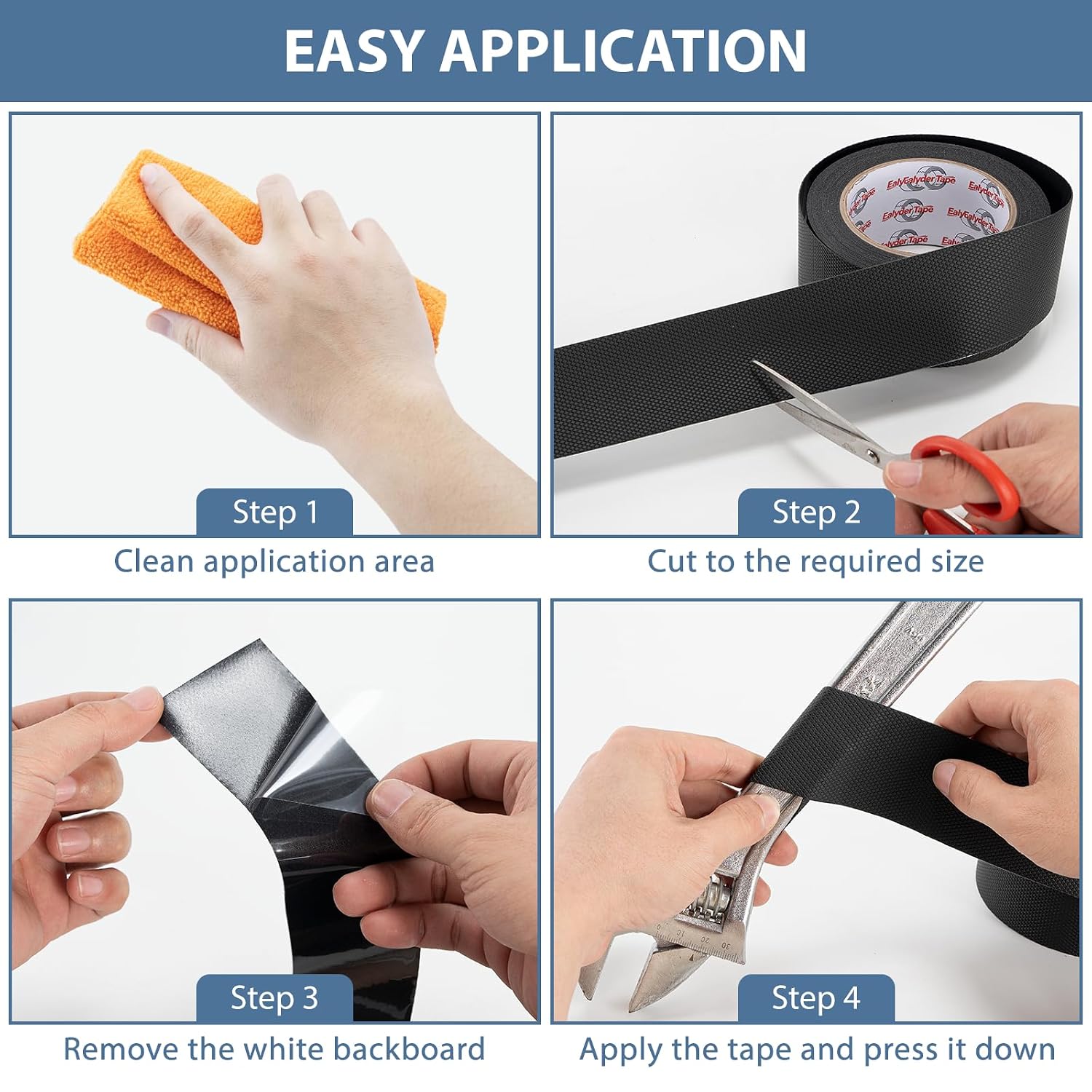 Detalle de Ealyder Tape 25 mm x 8 m Rubber Grip Tape – Ultra-Thin, Anti-Slip Black