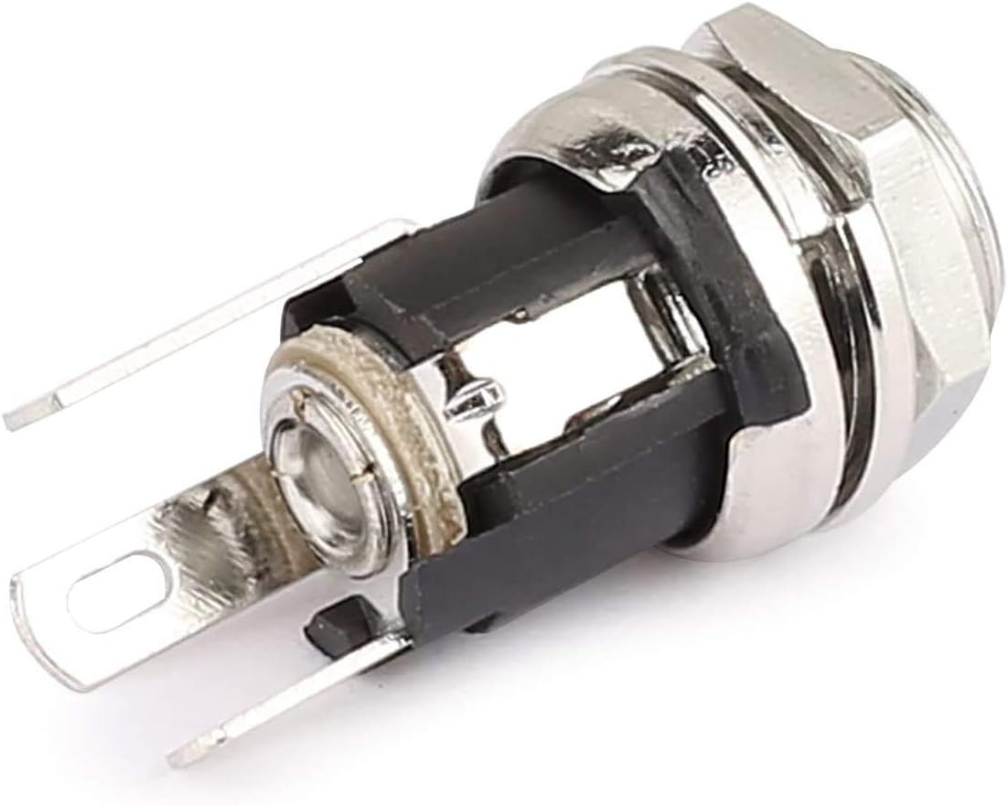 Detalle 2 de CLDIY 2.5 mm DC Power Jack – Panelmontage, 20 Stück, 3-Klemmen, 8 mm Gewindebohrung