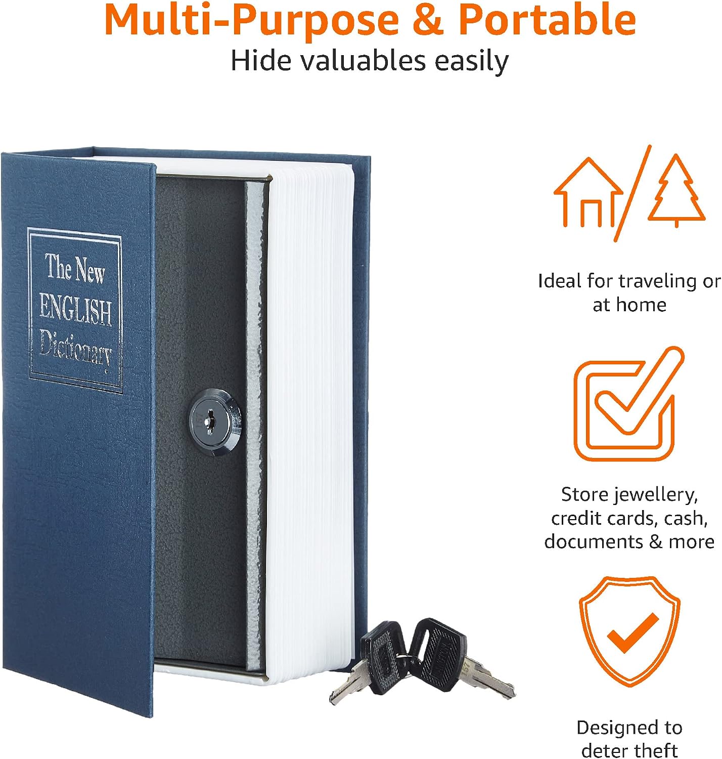 Thumbnail 2 de Amazon Basics Book Safe Key Lock, Medium, Blue