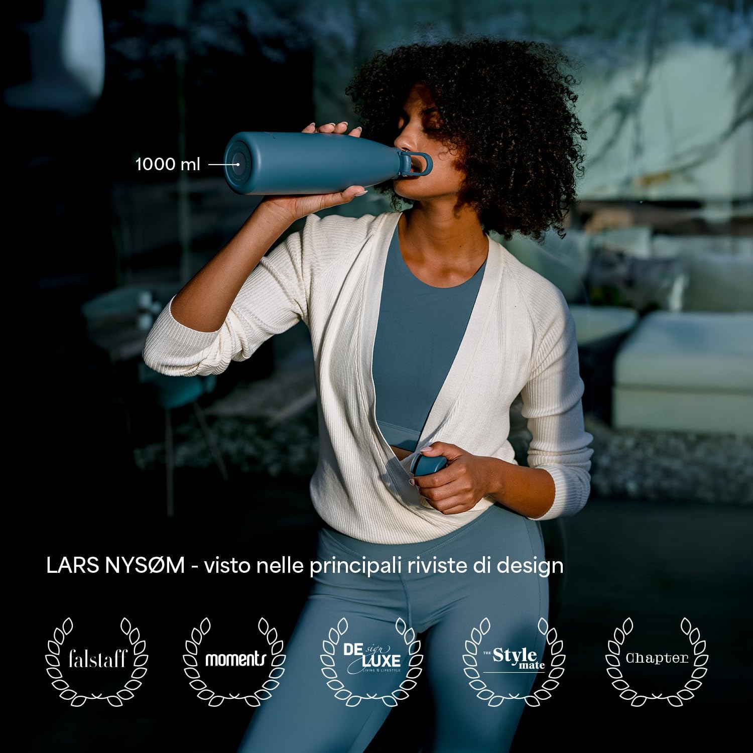 Thumbnail 4 de LARS NYSØM Nåde borraccia termica in acciaio inox 1 litro (1000 ml), stone blue