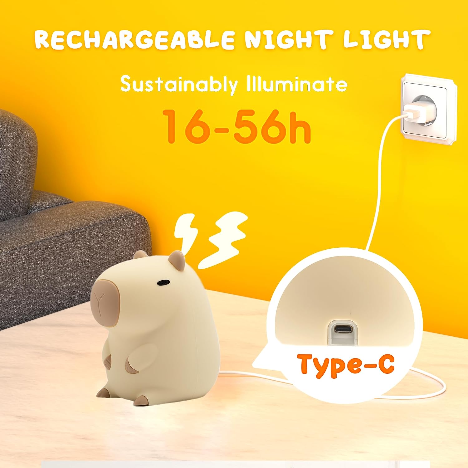 Thumbnail 4 de UNEEDE Capybara Nachtlicht 20 Min Abschaltfunktion 🌙