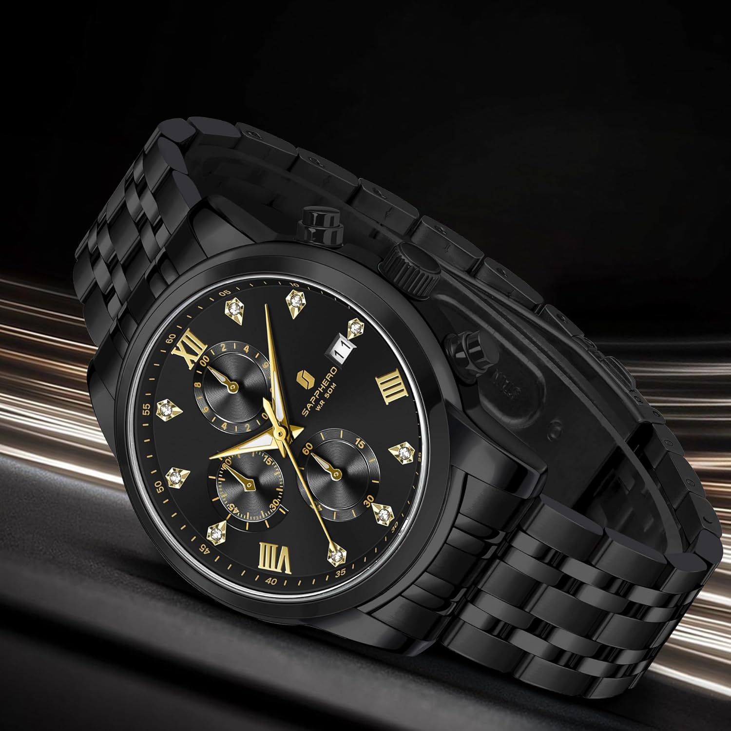 Detalle 2 de Orologio da uomo SAPPHERO in silicone: impermeabile 30m, movimento al quarzo giapponese, stile sport-casual