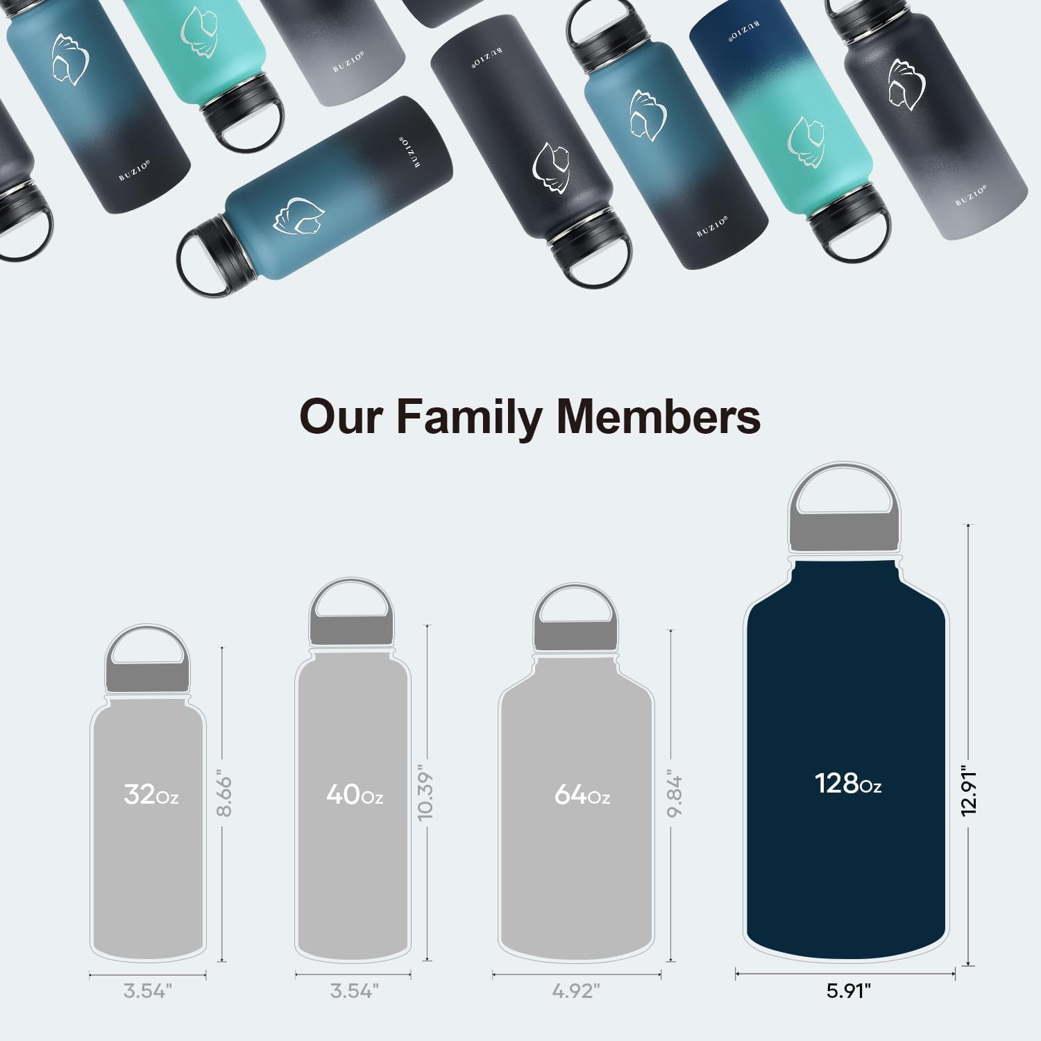 Thumbnail 5 de BUZIO Gallon 128 oz insulated water bottle