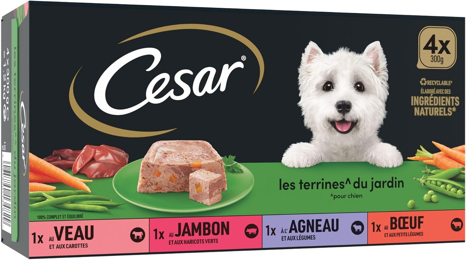 Thumbnail 6 de Cesar Les Inspirations du Jardin – Barquettes de Veau en terrine pour Chien Adulte (20 barquettes de 300 g)