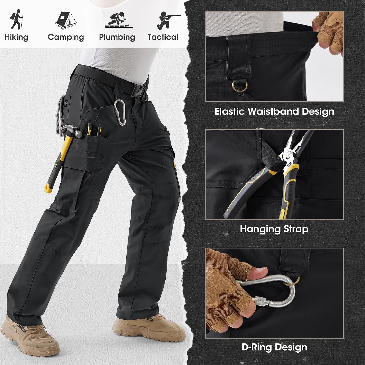 Thumbnail 4 de IGOLUMON Mens Work Trousers Cargo Stretch