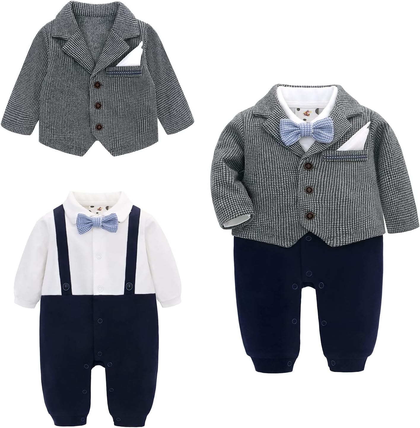 Detalle de famuka Baby Boy Formal Wedding Outfit 2‑Piece