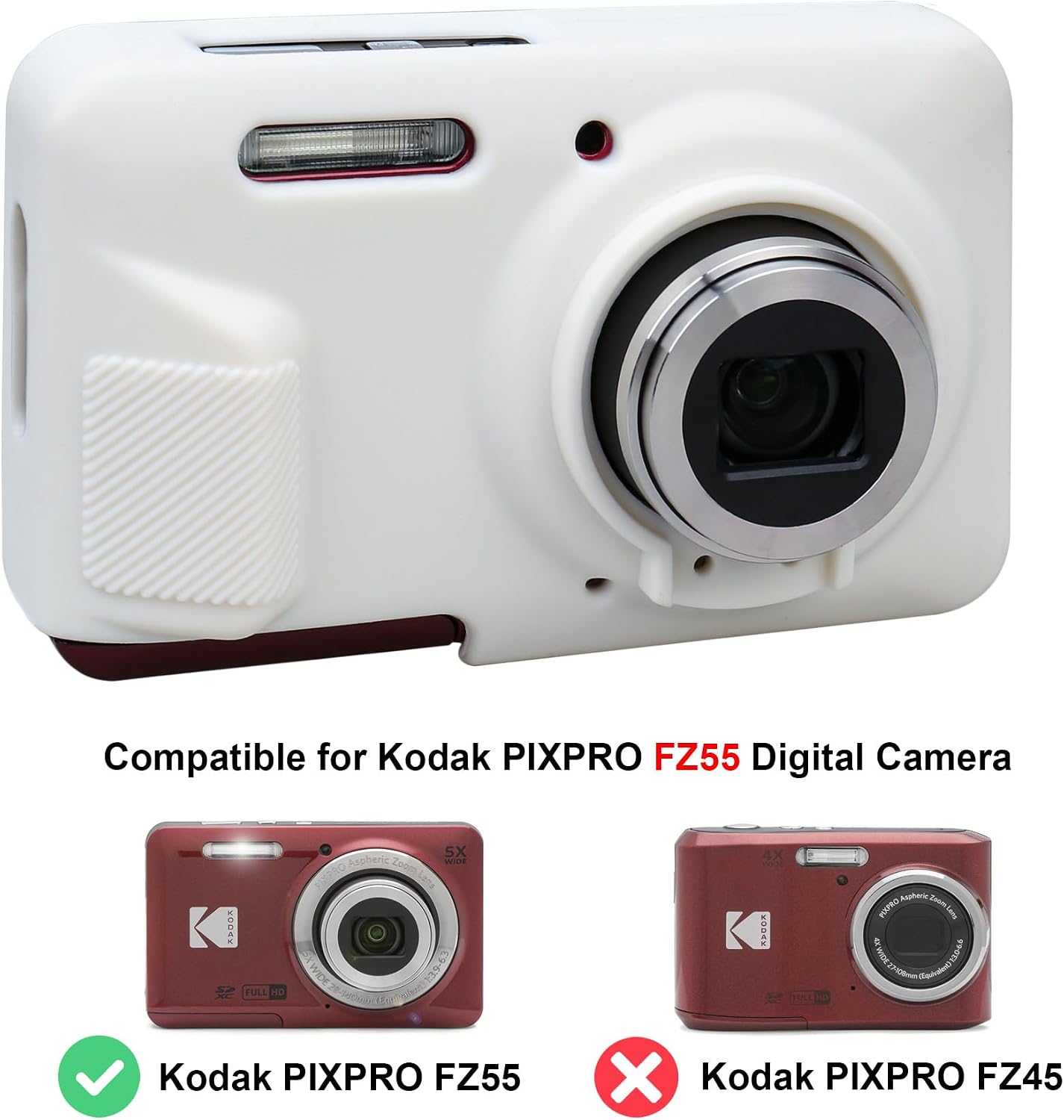 Detalle de BOVKE Silicone Case for Kodak PIXPRO FZ55 Digital Camera