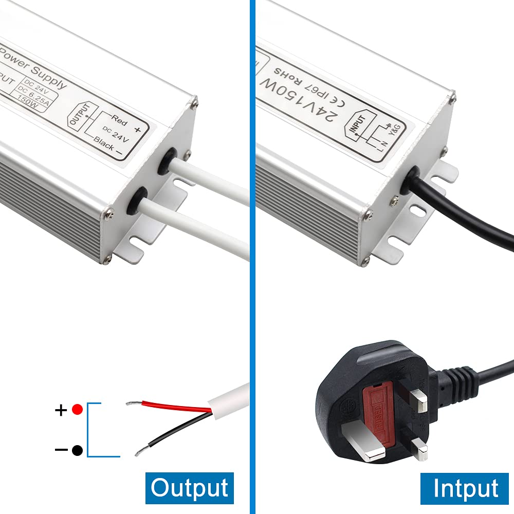 Detalle de inShareplus LED Power Supply 24V 150W IP67 Outdoor Driver