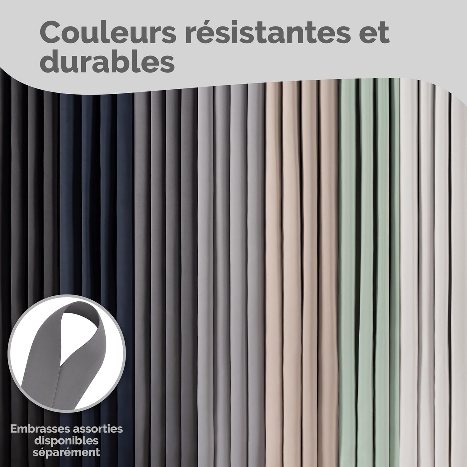 Thumbnail 4 de Lot de 2 rideaux occultants Blumtal à galon fronceur Oeko-TEX anthracite 245 x 140 cm