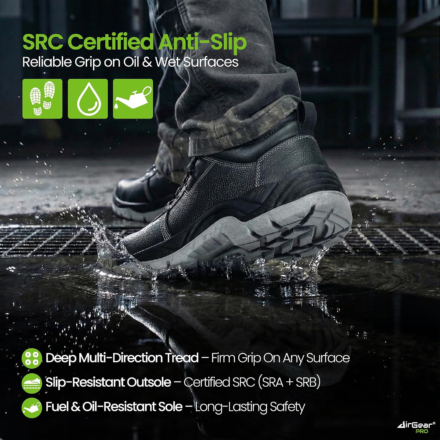 Detalle de S3 SRC Safety Shoes for Men and Women – Steel Toe, Anti-Puncture, Slip-Resistant Footwear