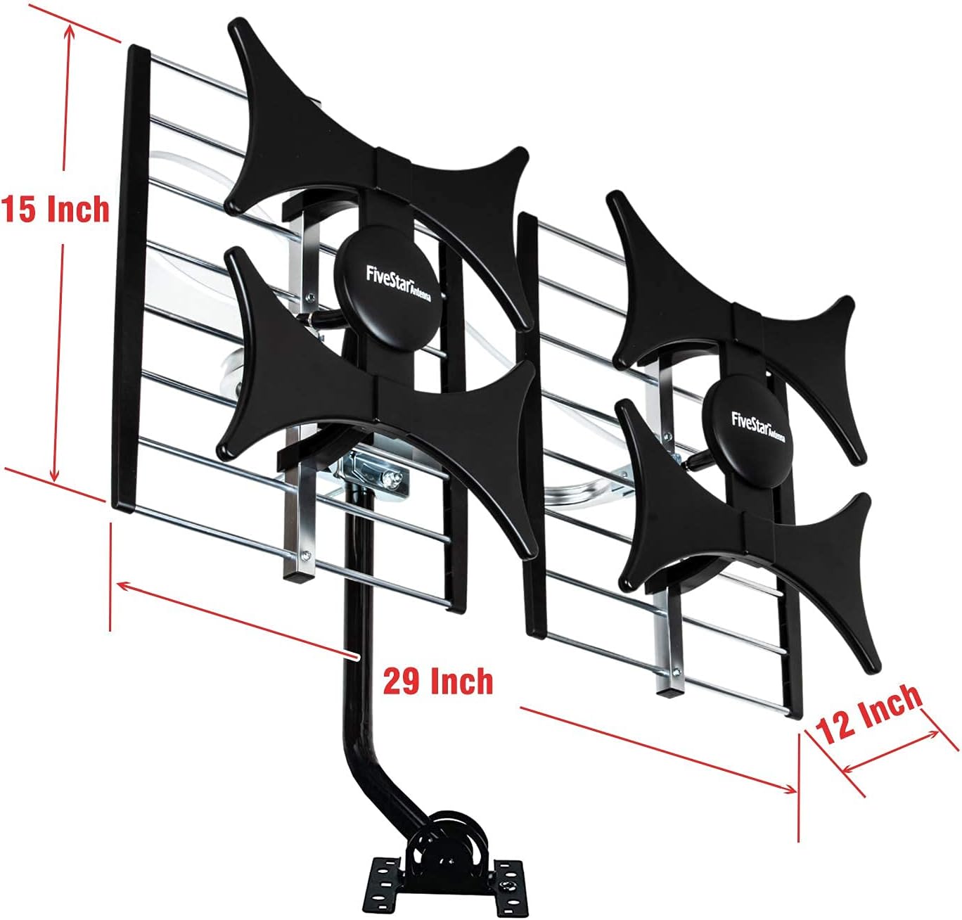 Thumbnail 6 de Five Star Multi-Directional 4V HDTV Amplified Antenna – 200 Mile Range, UHF/VHF, Indoor/Outdoor