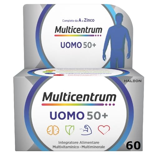 Detalle de Multicentrum Uomo 50+ – Integratore Multivitaminico Completo, 60 Compresse
