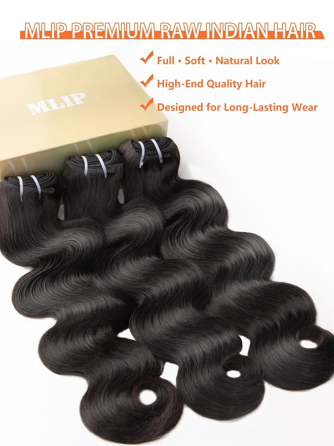 Detalle 2 de MLIP Raw Bundles 16-20 Inch Body Wave ๐โ